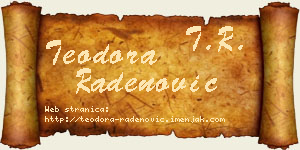 Teodora Radenović vizit kartica